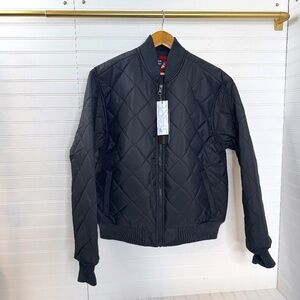 NEW Spire By Galaxy Black Quilted Coat Large
